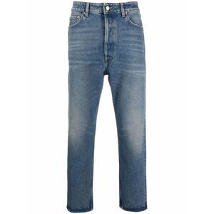 Golden Goose Men "Golden M`S Happy" Medium Stone Washed Denim